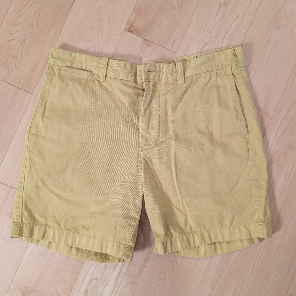 J. Crew Men's Yellow Stanton Flat Front Shorts